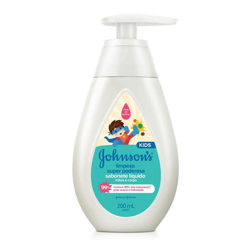 sabonete líquido corporal johnson's kids limpeza super poderosa 200ml