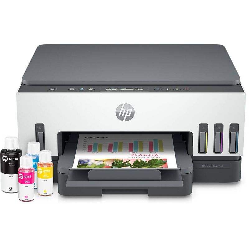 impressora multifuncional hp smart tank 724 com wireless bivolt branco