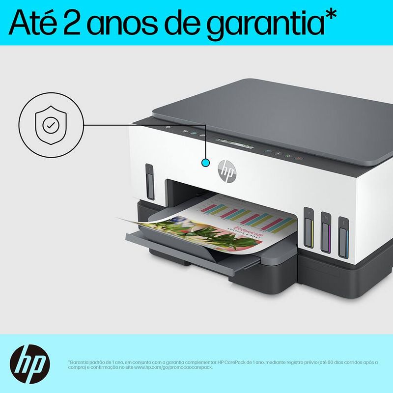 impressora multifuncional hp smart tank 724 com wireless bivolt branco