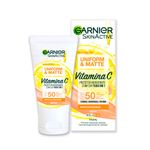 protetor solar facial hidratante garnier uniform & matte vitamina c fps 50 cor média 40g