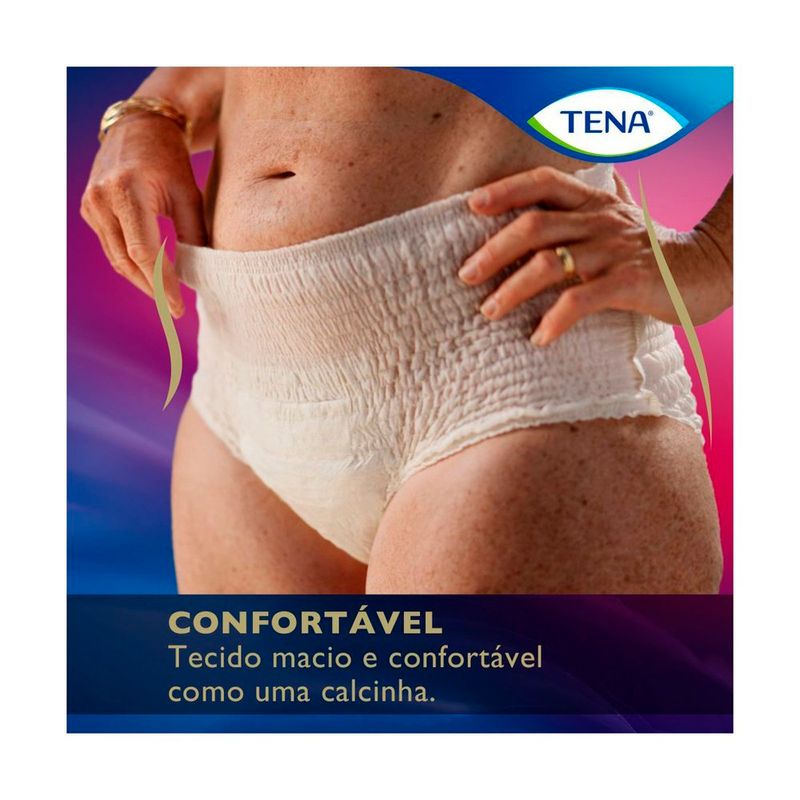 calcinha descartável tena pants discreet nude tamanho g/eg 16 unidades