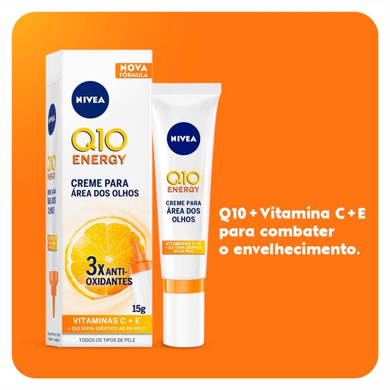 creme facial antissinais nivea q10 energy área dos olhos 15g