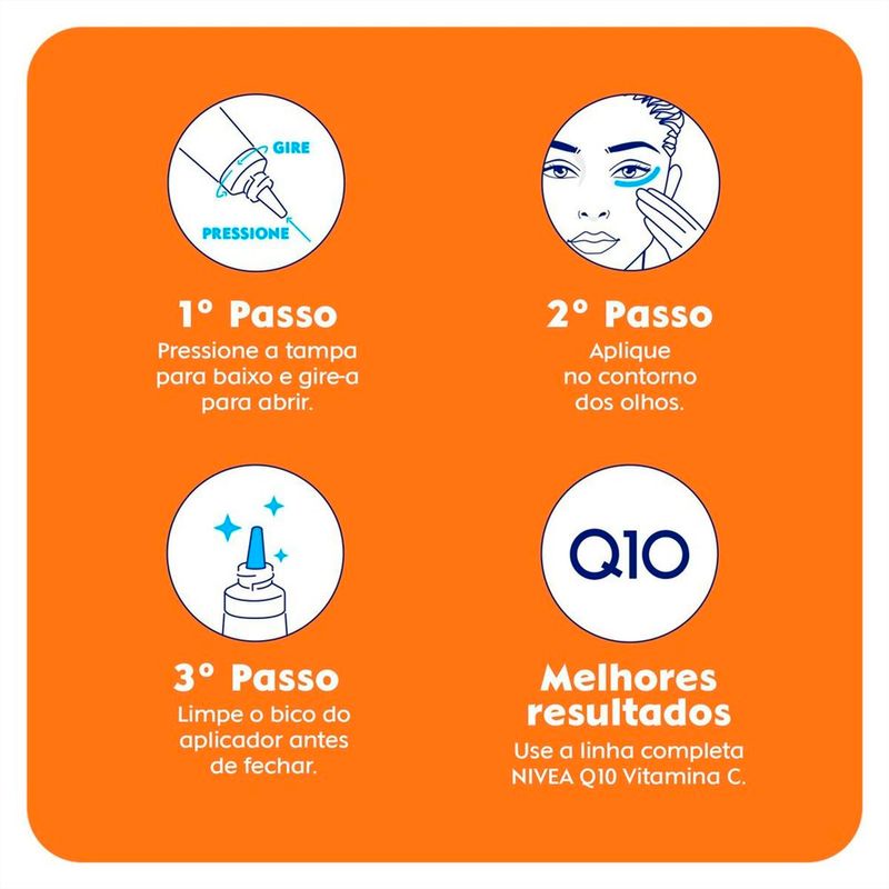 creme facial antissinais nivea q10 energy área dos olhos 15g