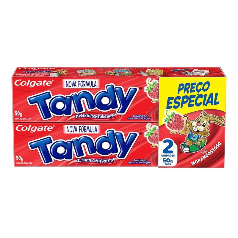 creme dental infantil colgate tandy morango 2 unidades 50g cada