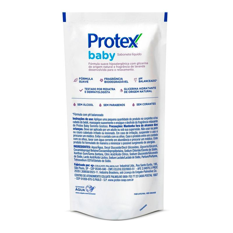sabonete líquido protex baby lavanda 380ml refil