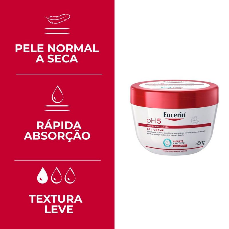 gel creme hidratante eucerin ph5 pele normal e seca 350ml