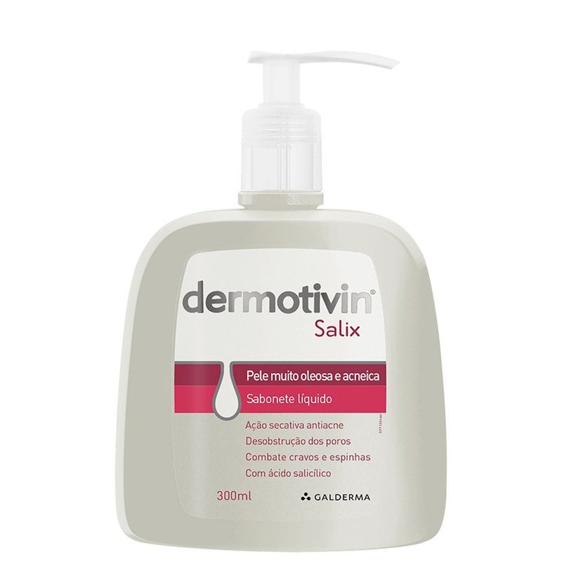 sabonete líquido facial dermotivin salix pele oleosa/acneica 300ml