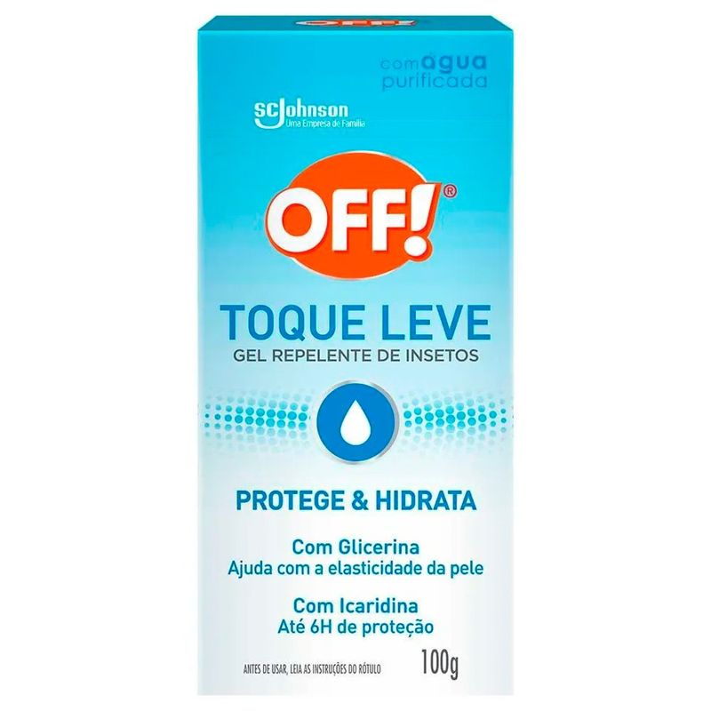 repelente de insetos em gel off toque leve protege e hidrata 100g