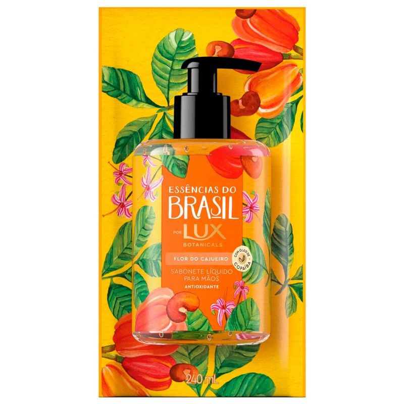 sabonete líquido para mãos lux botanicals flor do cajueiro refil 240ml