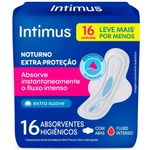 absorvente intimus noturno cobertura extra suave com abas 16 unidades
