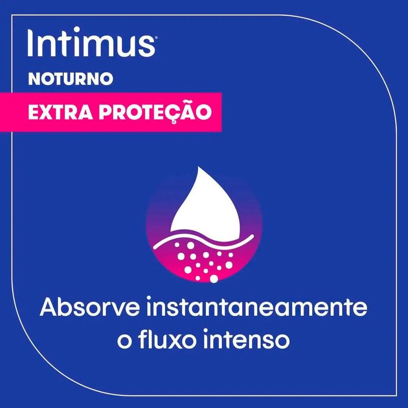 absorvente intimus noturno cobertura extra suave com abas 16 unidades