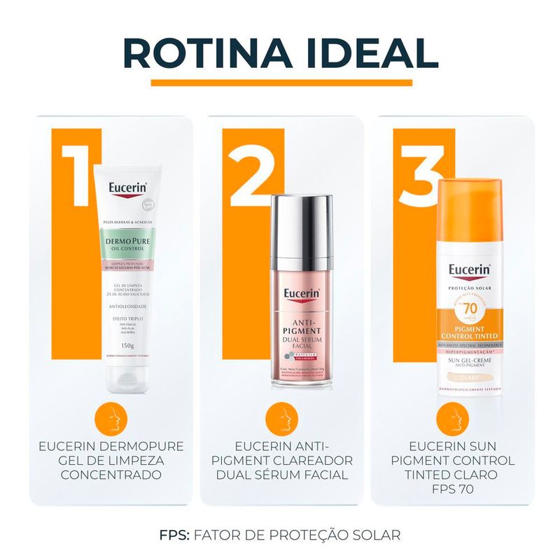 creme facial eucerin oil control tinted claro fps 70 50ml