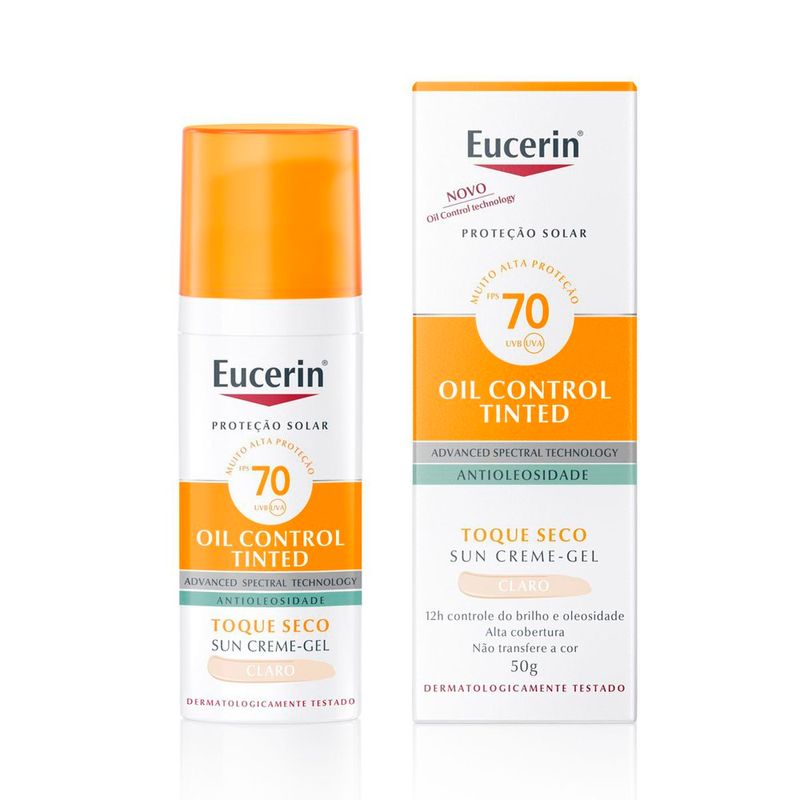 creme facial eucerin oil control tinted médio fps 70 50ml