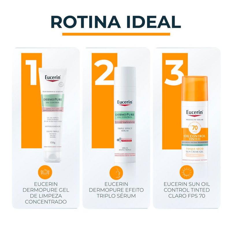 creme facial eucerin oil control tinted médio fps 70 50ml