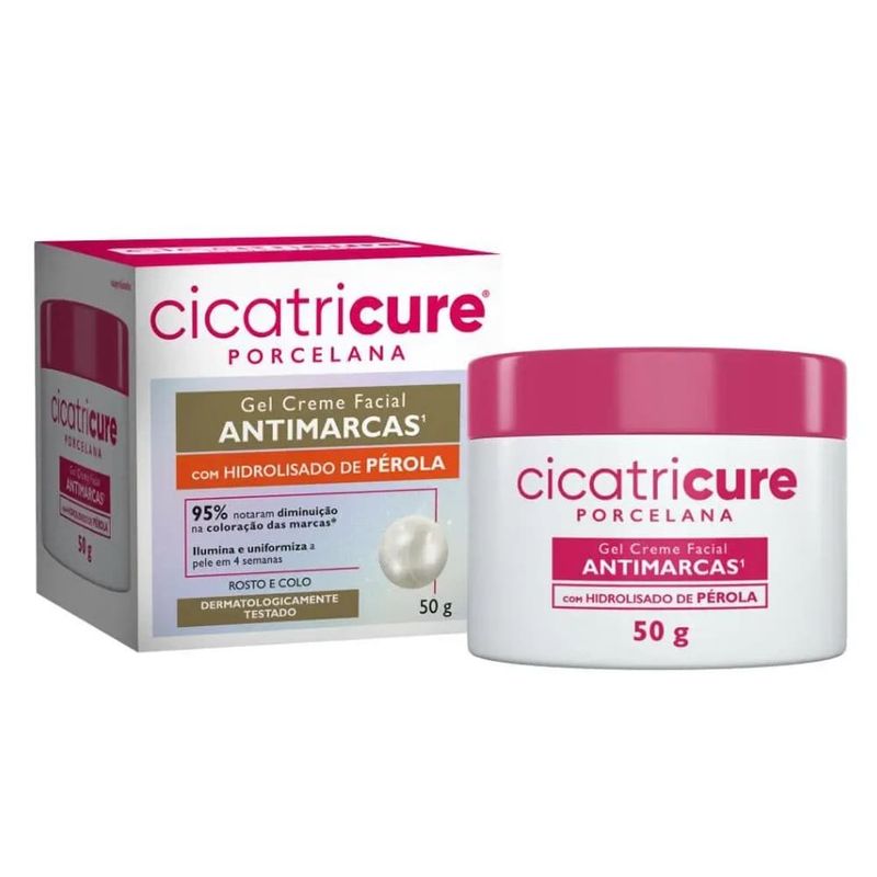 gel creme facial antimarcas cicatricure porcelana 50g