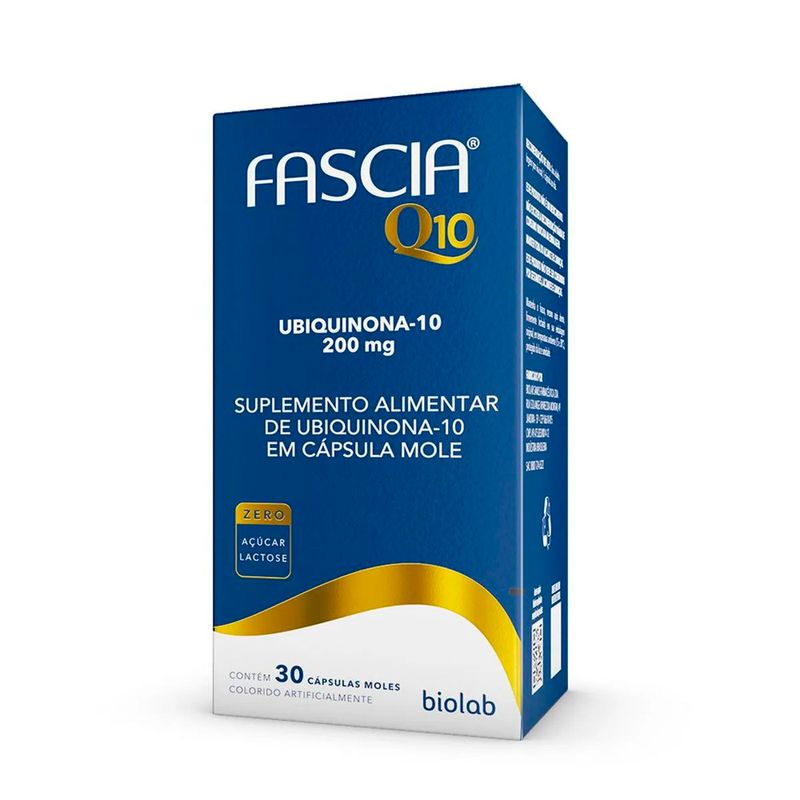 fascia q10 200mg 30 cápsulas ubiquinona+ coenzima q10 biolab