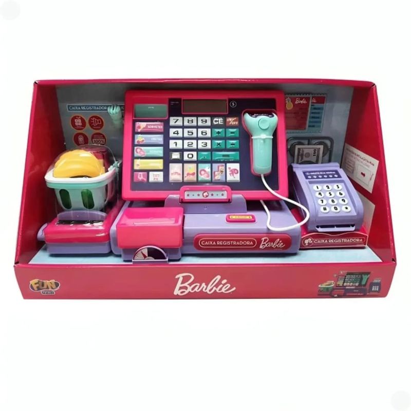 brinquedo caixa registradora barbie fabulosa fun f0144-2