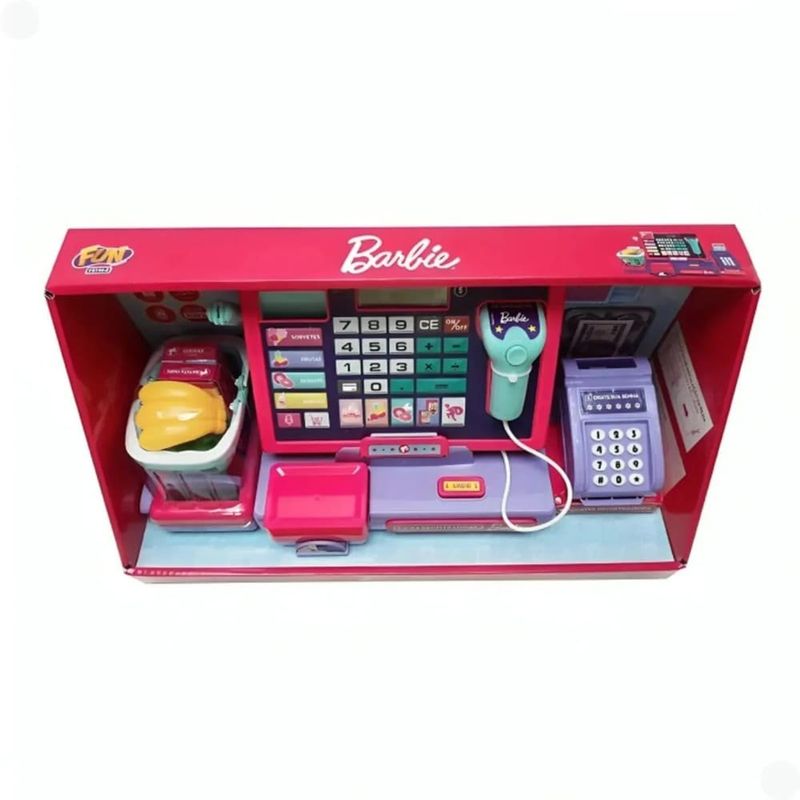 brinquedo caixa registradora barbie fabulosa fun f0144-2