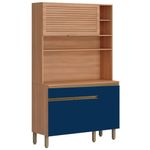 armário de cozinha telasul macadâmia freijó com azul 914201-03