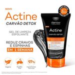 gel de limpeza esfoliante dermatológico actine carvão detox 100g