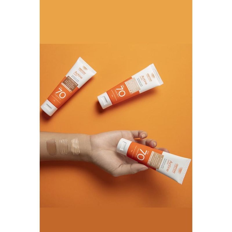 protetor solar facial fps 70 actine toque seco morena 40g