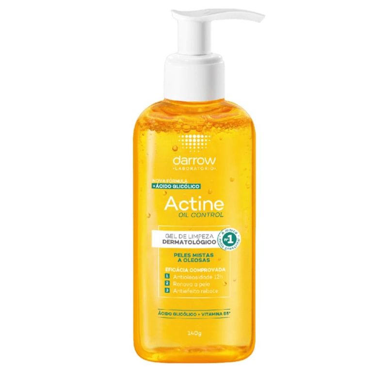 gel de limpeza dermatológico actine oil control 140g
