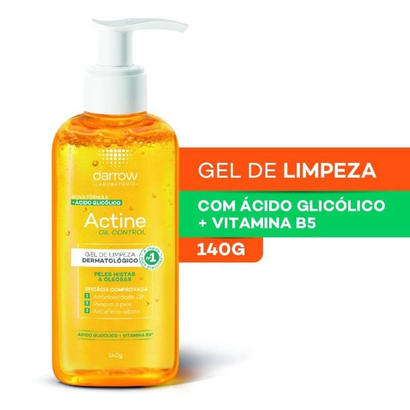 gel de limpeza dermatológico actine oil control 140g