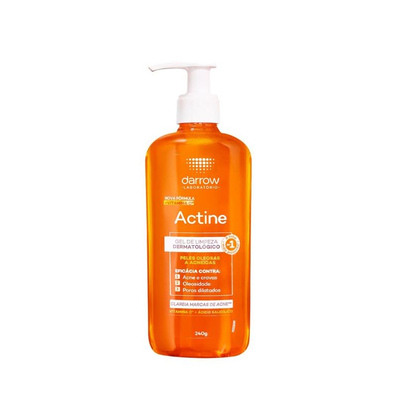gel de limpeza dermatológico actine pele oleosa acneica 240g