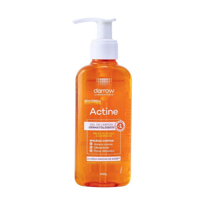 gel de limpeza dermatológico actine pele oleosa acneica 140g
