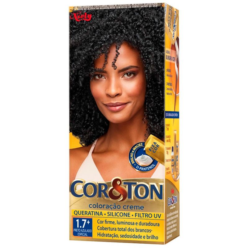tinta para cabelo cor&ton preto azulado especial 1.7 125g