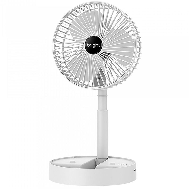 ventilador portátil bright 9 cm recarregável branco