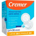 absorvente para seios cremer 30 unidades