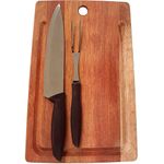 kit 3 peças para churrasco tramontina em madeira