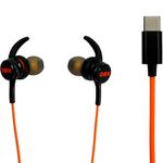 fone de ouvido com fio oex preto e laranja fn211