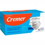 máscara descartável cirúrgica tripla cremer 50 unidades