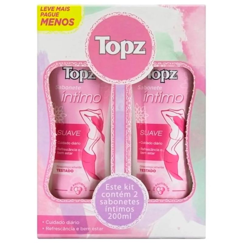sabonete íntimo líquido topz suave 2 unidades 200ml