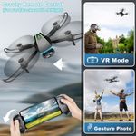 drone dobrável radclo com câmera 1080p hd lente ajustável 90° 2 baterias a-bi