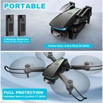 drone dobrável radclo com câmera 1080p hd lente ajustável 90° 2 baterias a-bi