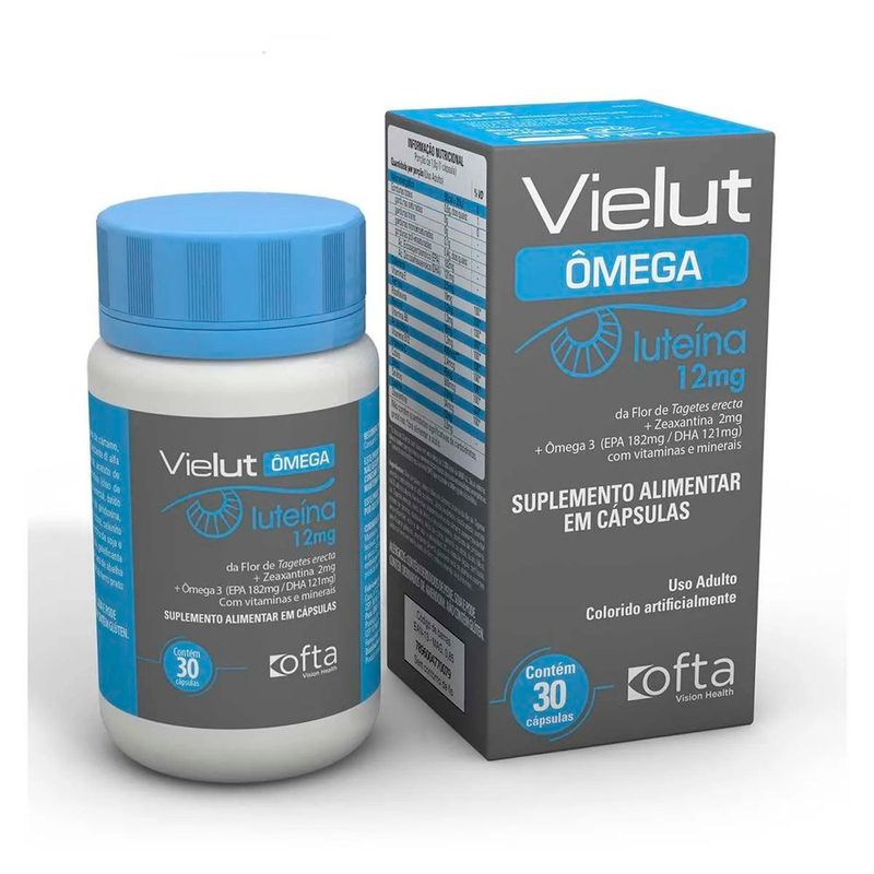 vielut ômega 30 cápsulas luteína suplemento alimentar ofta