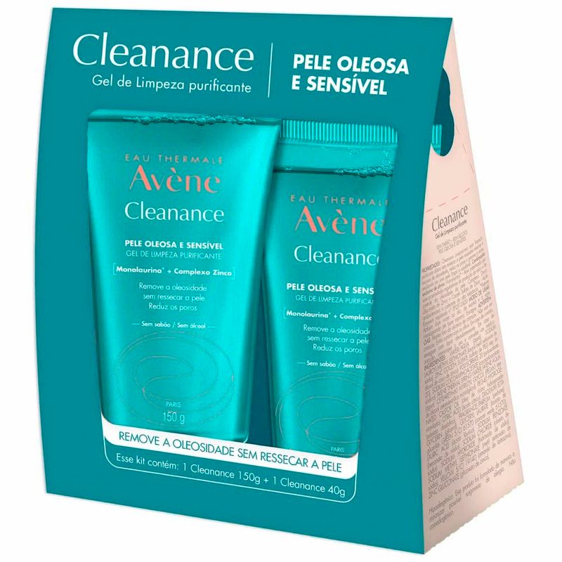 gel de limpeza profunda avène cleanance pele oleosa e sensível 150g + 40g