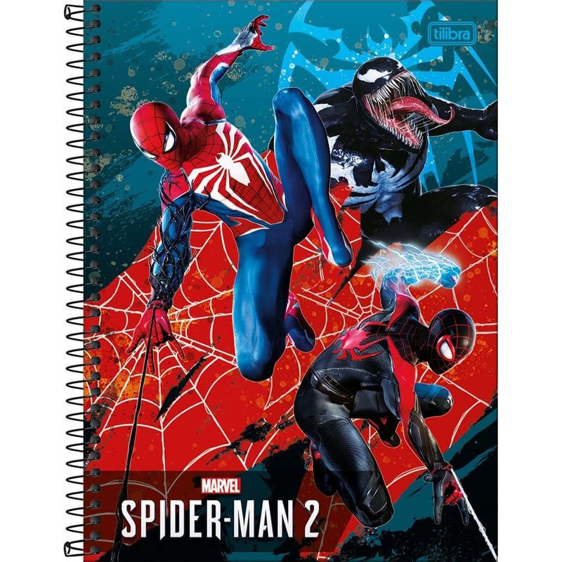 caderno tilibra espiral connect spider game 1 matérias 80 folhas sortido 318116