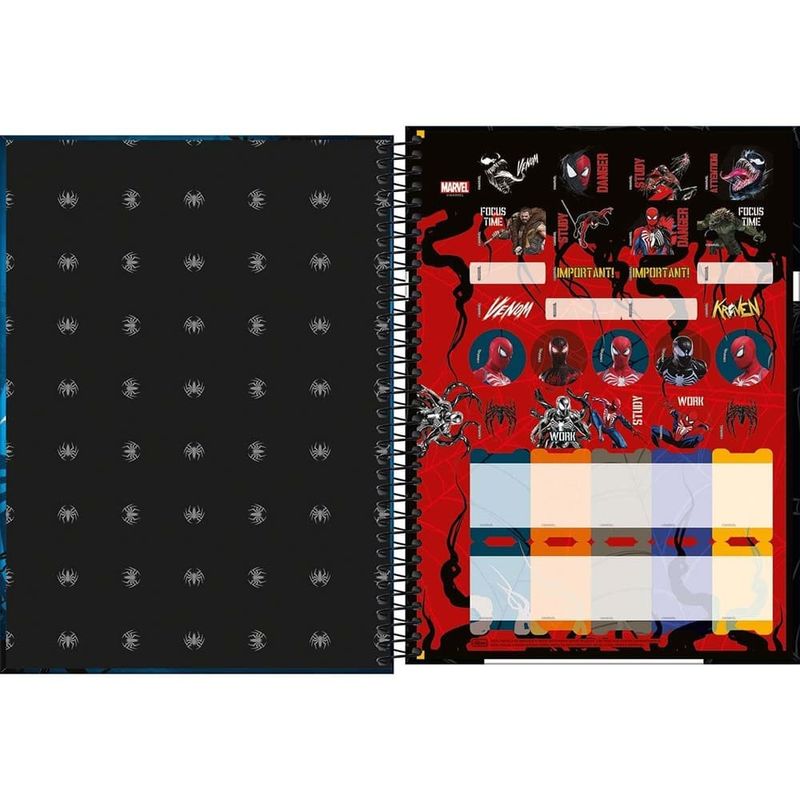 caderno tilibra espiral connect spider game 1 matérias 80 folhas sortido 318116