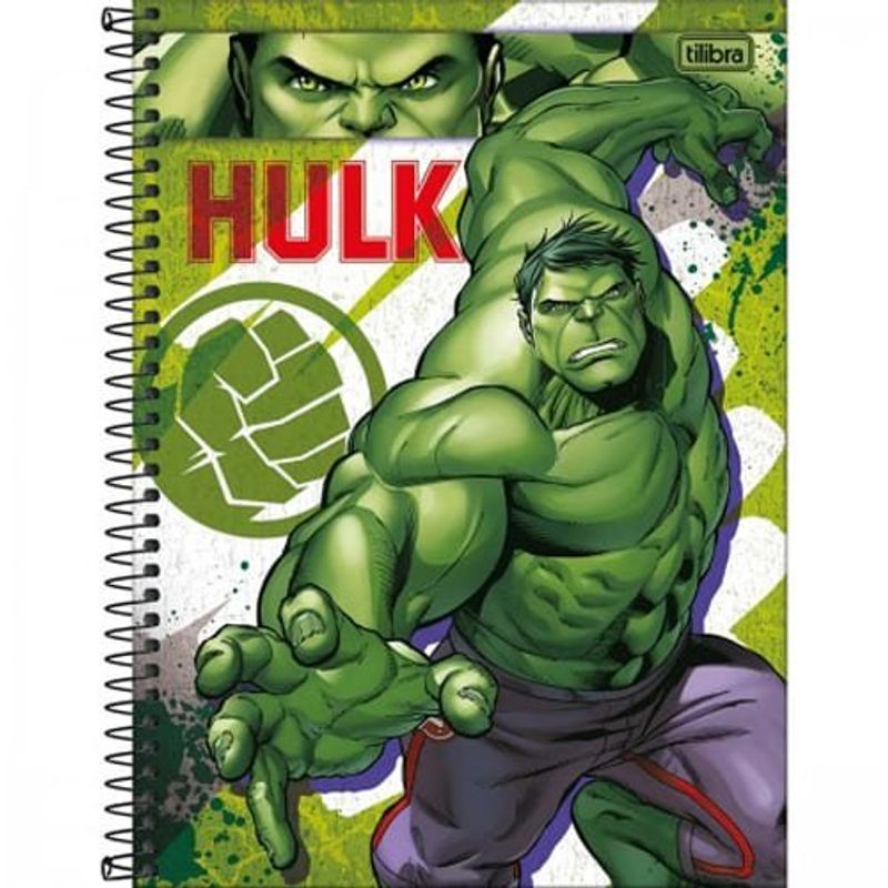 caderno tilibra espiral connect hulk 10 matérias 160 folhas sortido 359319