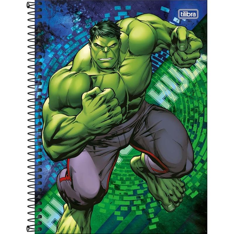caderno tilibra espiral connect hulk 10 matérias 160 folhas sortido 359319