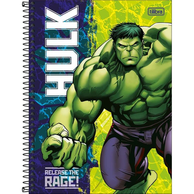 caderno tilibra espiral connect hulk 10 matérias 160 folhas sortido 359319