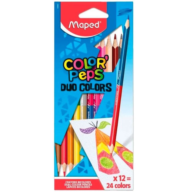 lápis de cor maped color peps duo 12 lápis 24 cores (mp)