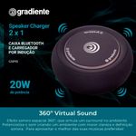 caixa de som bluetooth gradiente com carregador por indução 20w gsp10 preto (mp)