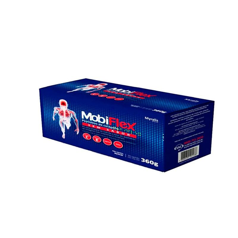 mobiflex 30 sachês 12g pó peptideos de colágeno+ associações sem sabor myralis