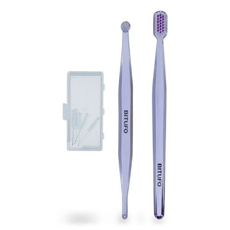 kit ortodôntico bitufo 1 escova de dente 1 escova interdental 6 refis interdentais cilindricas