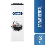 creme dental oral-b natural essence óleo de coco e carvão102g